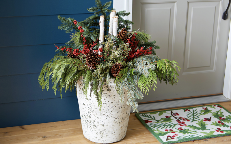 Make These Easy Winter Container Displays to Add Holiday Cheer to Your Front Porch